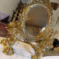 آینه و شمعدان زیبا قدیمی|آینه|تهران, بهداشت|دیوار