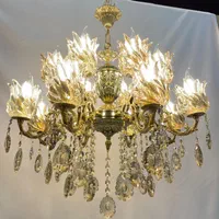 لوستر ۱۶شعله برنجی با ضمانت /لوستر دریای نور