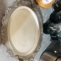 سینی پذیرایی جنس برنج و آهنی نو /تابه رژیمی چدن|ظروف سرو و پذیرایی|الشتر, |دیوار