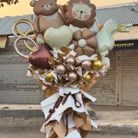 رزهلندی درجه 1شاخه ای 15ت‌،بوکت بادکنکی،دسته گل