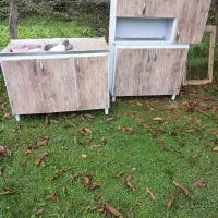 کابینت فلزی با دو عدد سینگ|مصالح و تجهیزات ساختمان|ماسال, |دیوار