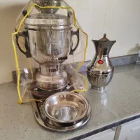 سماور گازی نوبل در حد نو سالم پارچ استیل کاسه سینی|سماور، چای‌ساز، قهوه‌ساز|تهران, پاسداران|دیوار