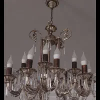 یک جفت لوستر برنجی ۱۵شاخه با سه عدد دیوارکوب