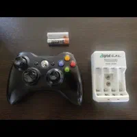 دسته بی سیم اصل ایکس باکس 360 باطری شارژی و شارژر