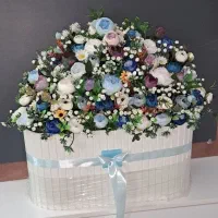 باکس گل نوزادی گهواره و عروسکی