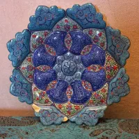 گلدان و بشقاب مینا کاری اصفهان