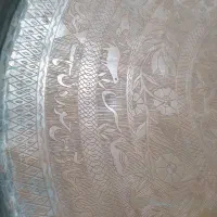 سینی مسی قلم کاری شد قدیمی سالم