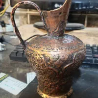 پارچ آب آبریز عتیقه قدیمی مسی|کلکسیون اشیاء عتیقه|اصفهان, گورتان|دیوار