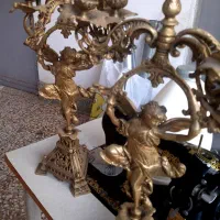 دوعدد شمعدان برنجی|کلکسیون اشیاء عتیقه|قائمشهر, |دیوار