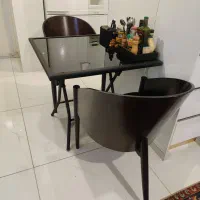 صندلی مبل تک  چوب گردو دو عدد اکسیر ونک