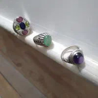 سه عدد انگشتر نقره ۹۲۵باسنگهای اصلی|جواهرات|قم, شهرک فاطمیه|دیوار