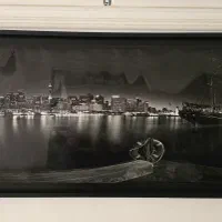 تابلو چراغدار منظره بندر اوکلند 141×61|تابلو، نقاشی، عکس|رشت, منظریه|دیوار