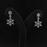 گوشواره نقره جواهری برف E01