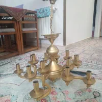 لوستر برنج 5شاخه وهرشاخه 3شعله داره کاملا سالم|لوستر و چراغ آویز|ری, سیزده آبان|دیوار