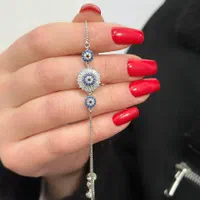 دستبند نقره چشم نظر مدل حلقه کد 046 نقره سازی|بدلیجات|تبریز, |دیوار