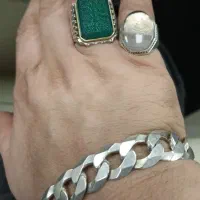 دستبند نقره عیار بالا درحد فدیوم وانگشتر حکاکی دست