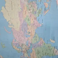 نقشه جهان و قاره آسیا|کتاب و مجله تاریخی|مشهد, جاهد شهر|دیوار