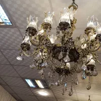 دو عدد لوستر برنجی هر کدام ۶ شاخه دوبل