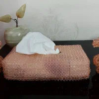 گلدان و جا دستمال کاغذی با مهره کریستالی|صنایع دستی و سایر لوازم تزئینی|تهران, طیب|دیوار
