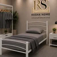 تخت خواب ساده شیک فلزی با چوب و جدید