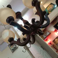 یک جفت لوستر ۶شاخه  چوبی|لوستر و چراغ آویز|تهران, خواجه نظام الملک|دیوار