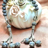 تسبیح نقره دست ساز عثمانی ۱۷ مهره