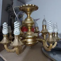 لوستر ۱۲ شعله سفارشی آب طلا دو عدد