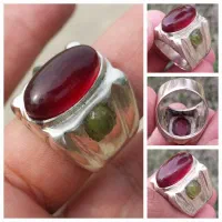 انگشتر نقره قدیمی زبرجد و عقیق|جواهرات|بندرعباس, |دیوار