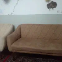 مبل 7نفره کولر آبی بزرگ و میز تلویزیون