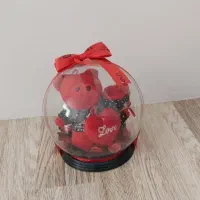 خرس شیشه ای عروسکی حباب شیشه لاو نو
