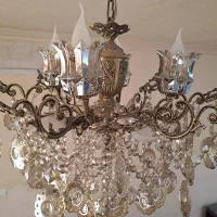 لوستر چتری برنز ۸ شاخه لاله دار