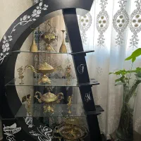 ویترین بوفه  مشکی در حد نو