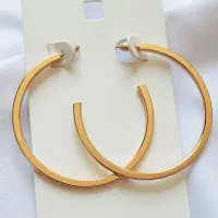 گوشواره نیم حلقه ای ساده طلایی کیوت