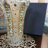 گلدان کریستال طلاکوب اصل آلیش