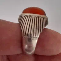 انگشترنقره باسنگ عقیق یمنی