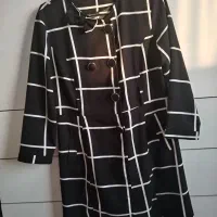 مانتو سفید مشکی سایز 42 نو