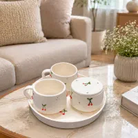 سرویس چای خوری پرتقال و گیلاس