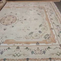 دو تخته فرش ۱۲ متری تمام نخ (گل برجسته) در حد نو