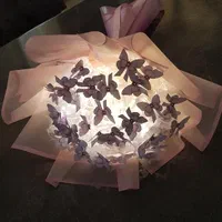 دسته گل پروانه ای و رز جاودان|گل مصنوعی|شیراز, ارم|دیوار