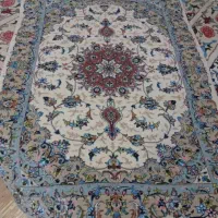 فرش نو کرک گُل  ابریشم کاشان