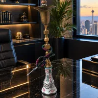 قلیان تنه برنجی عربی و قلیان تنه چوبی رخ درویش