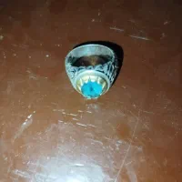 انگشتر نقره توپاز سوئیسی و فیروزه نیشابوری