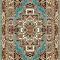 فرش افشان آبی و ترنج دار آبی /سنگین وزن تمام نخ