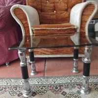 مبل راحتی ۷نفره  ۳عدد جلومبلی شیشه‌ای  تمیز|مبلمان خانگی و میز عسلی|اهر, |دیوار