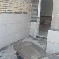 کاشی کاری سیمانکاری موزاییک پله .اجرچینی شیب بندی