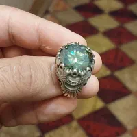 انگشتر نقره ،نگین جواهر الماس روسی