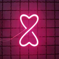 نئون صورتی قلب مدل ساعت‌شنی ـ آس نئون