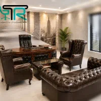 مبلمان چسترکانترمبل اداری کلاسیک مدرن پایه فلز چرم