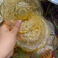 بشقاب بزرگ و شش پیش دستی عسلی رنگ|ظروف سرو و پذیرایی|تهران, شهرک محلاتی|دیوار