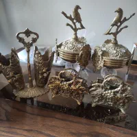 جا کارد و چنگال قندان جا دستمال کاغذی برنز